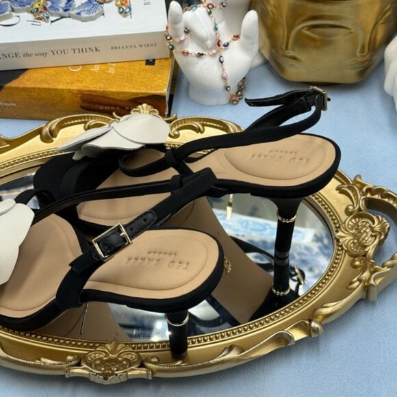 🆕 TED BAKER 🧿 NWOB ARIA ROSE Black & White Pearl Embellished Sandal, Sz US 6.5 - Picture 12 of 16